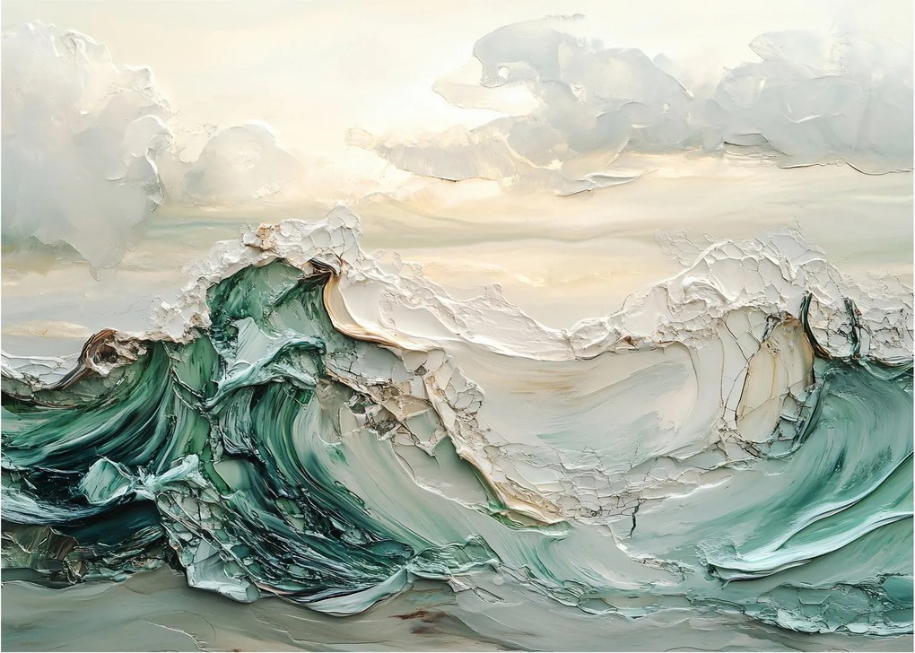 Obraz na szkle - 3D abstrakcja morza (70x50 cm)