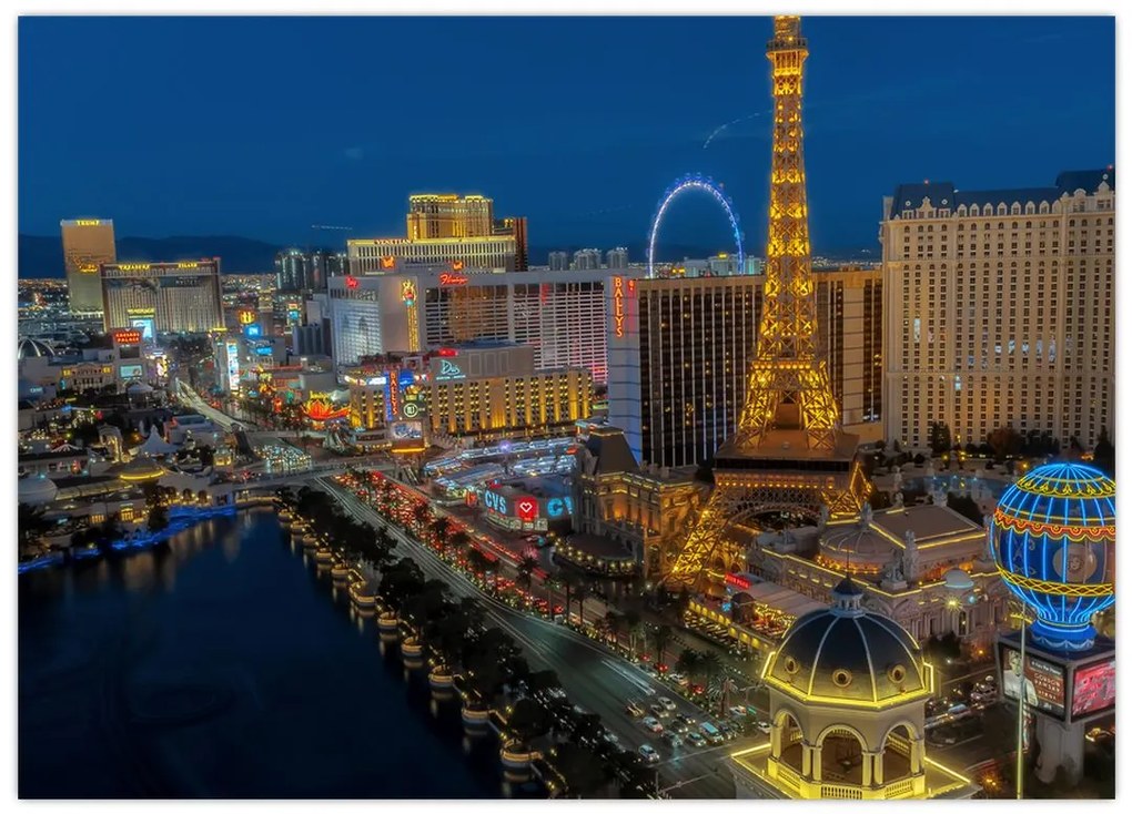 Obraz na szkle - Las Vegas nocą (70x50 cm)