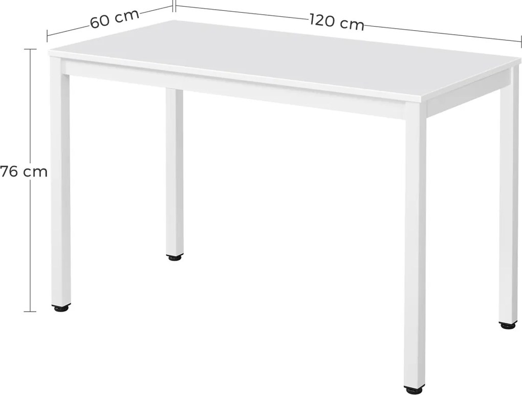 Biały stół jadalniany z białym blatem TESSA 120x60 cm