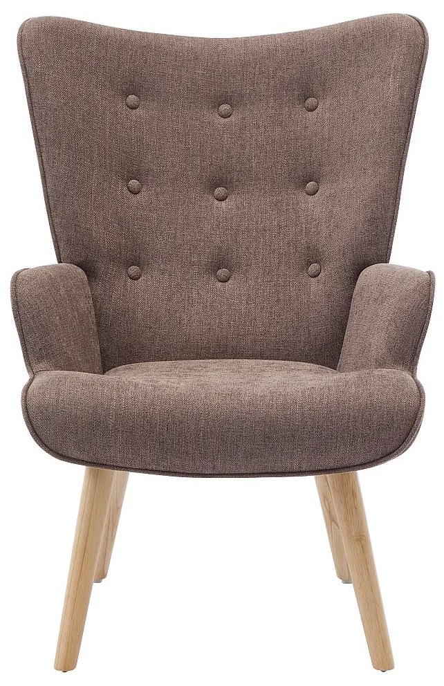 Fotel tapicerowany taupe - VATELY