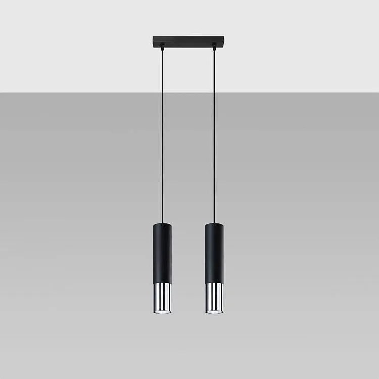 Lampa wisząca LOOPEZ 2 czarna/chrom