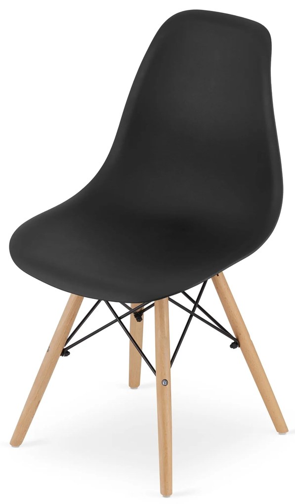 Stół NP 120x80 Artisan nogi czarne + 4 krzesła OSAKA czarny nogi naturalne