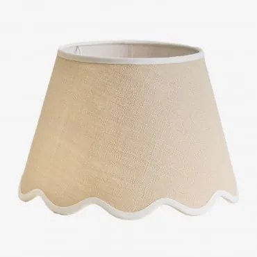 Ekran Do Lampy Z Bawełny Berne Ø35 Cm & Naturalna Juta - Biała Bawełna & Lampa Stołowa - Sklum
