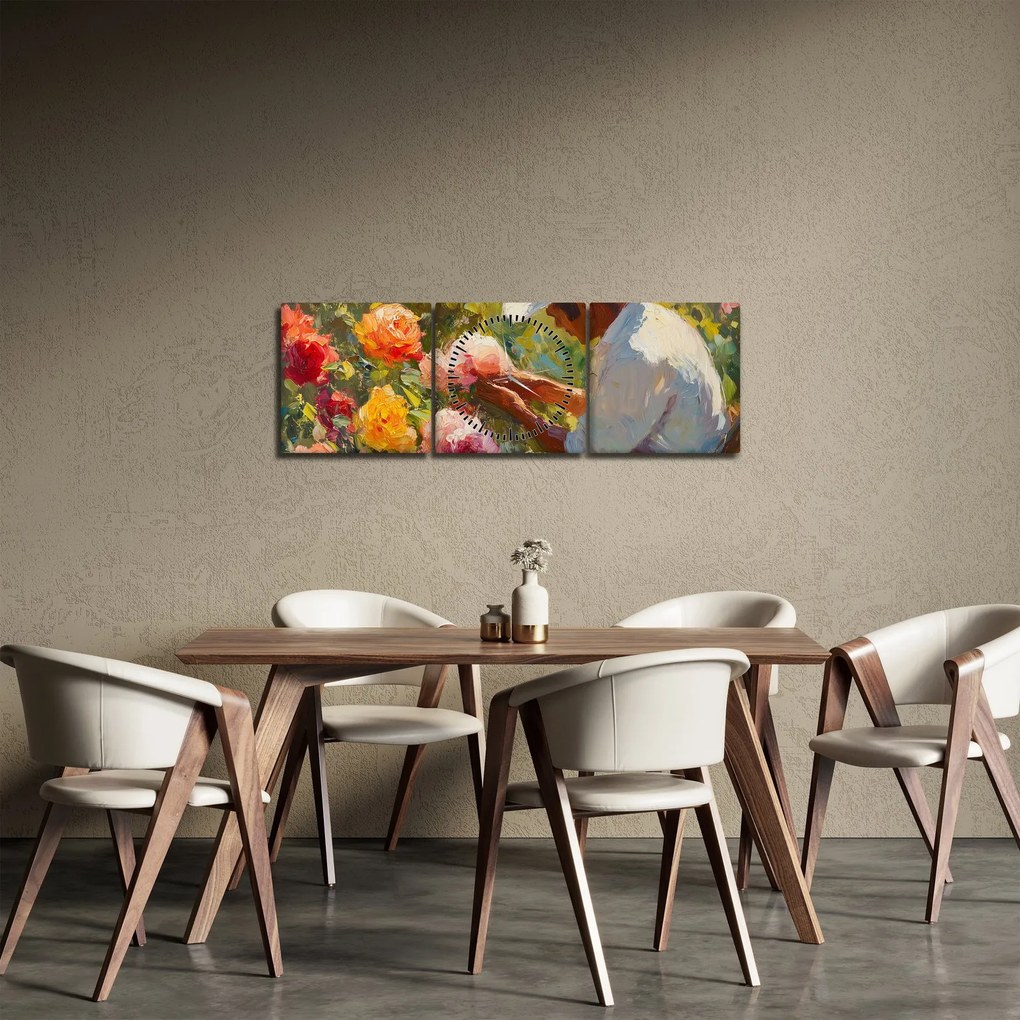 Obraz - Ogrodnik (z zegarem) (90x30 cm)