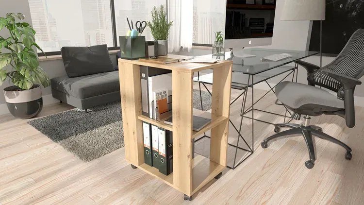 Mobilna szafka pod drukarkę dąb artisan - Mosum