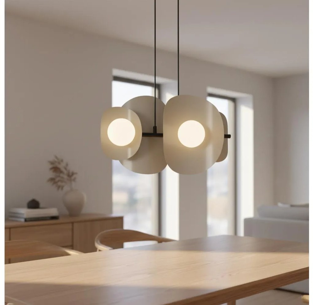 Lampa wisząca na lince ELEMENTI 4xG9/8W/230V beżowa