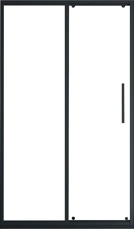 Drzwi prysznicowe przesuwne czarne matowe styl industrialny - 120 x 195 cm - TORONI