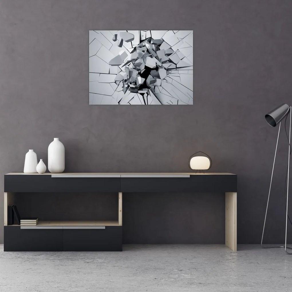 Obraz na szkle - abstrakcja 3D (70x50 cm)
