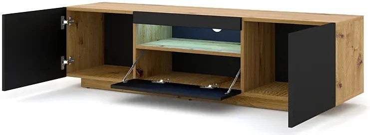Szafka rtv stojąca lub wisząca dąb artisan + czarny - Talmis 3X