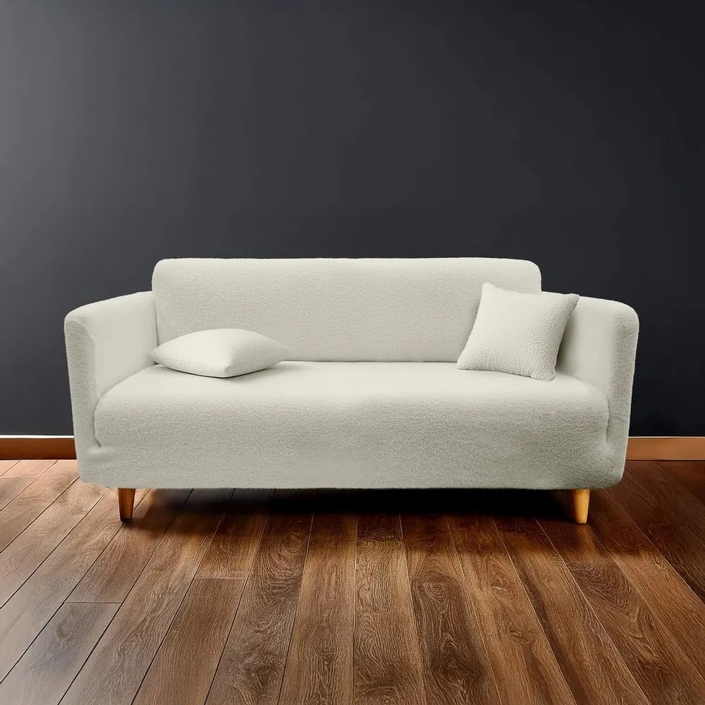 Kremowy elastyczny pokrowiec na sofę 3-osobowy Laina – douceur d'intérieur