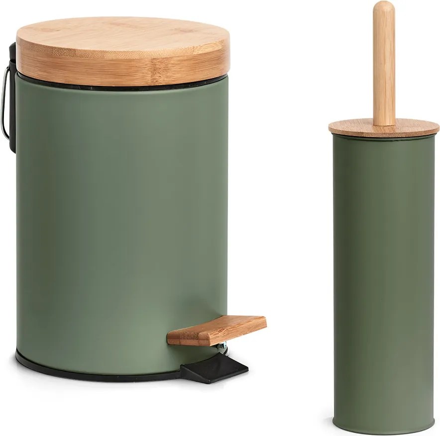 Szczotka WC z metalu i bambusa, Ø 10 cm