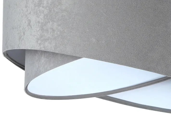 Szaro-biała lampa wisząca welurowa - 8X EX974 K3-M10