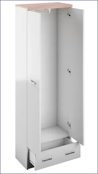 Biała szafa dwudrzwiowa z lustrem Iksor