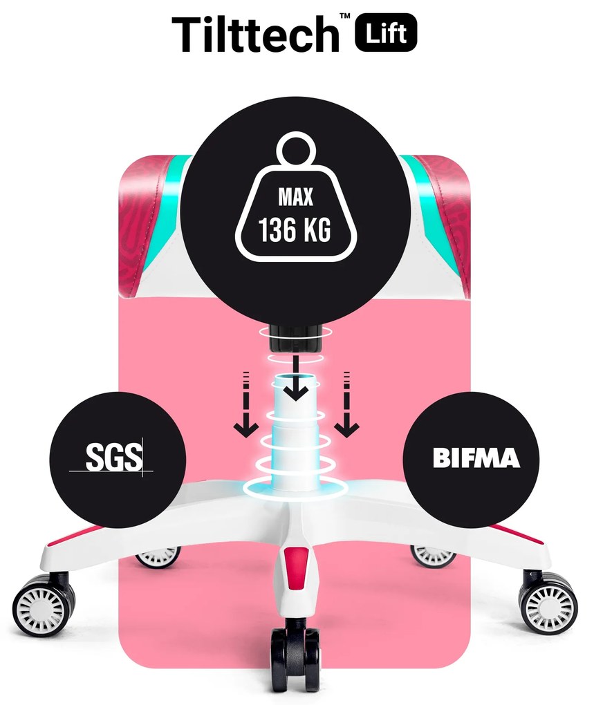 Fotel gamingowy Diablo X-One 2.0 Normal Size, Candy Rose