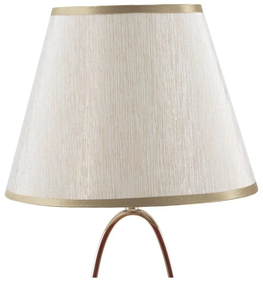 Biała lampa stołowa z konstrukcją w złotym kolorze Mauro Ferretti Flush
