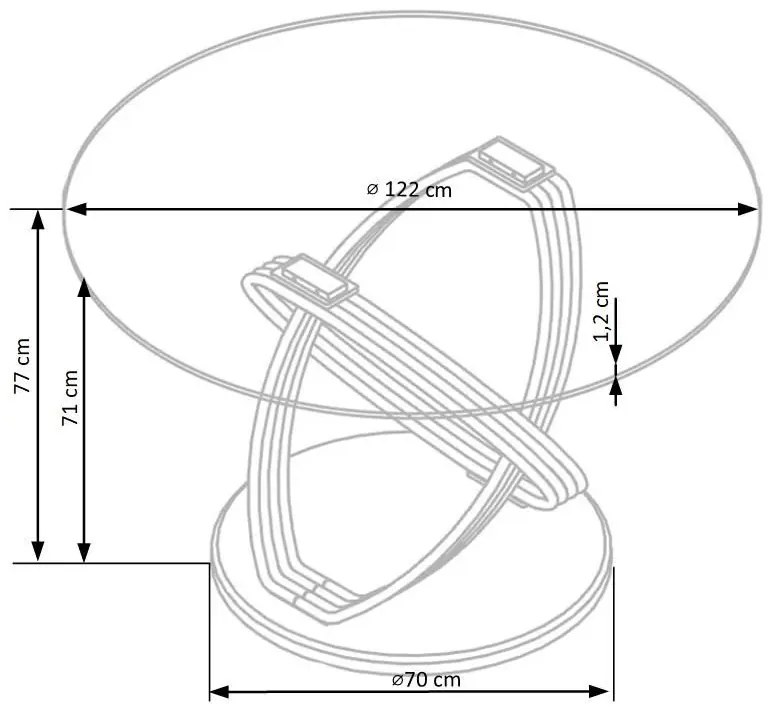 Okrągły szklany stół do salonu w kolorze czarnym Flux 5X