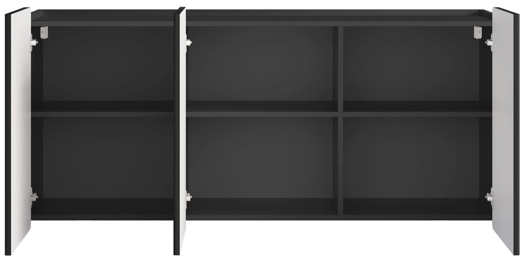 Komoda Malmi 150 cm wisząca - czarny mat / złoty