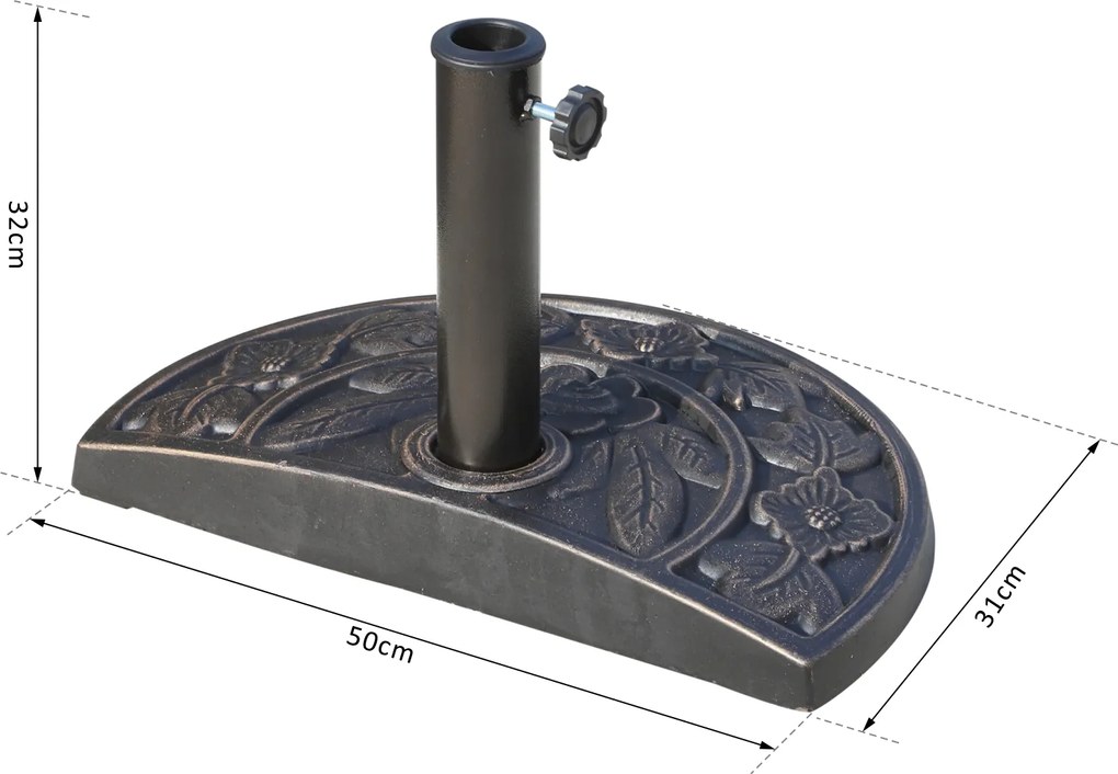 Outsunny Stojak do Parasola 50x31x33cm Podstawa Parasolowa Brązowa | Aosom PL