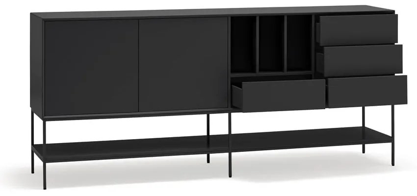 Czarna komoda 220x98x45 cm Platt – Teulat