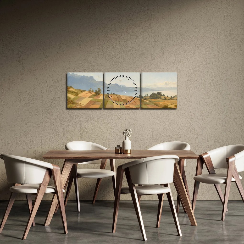 Obraz - Alexandre Calame, Swiss Landscape, reprodukcje (z zegarem) (90x30 cm)