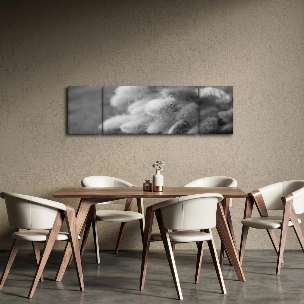 Obraz - trawa z króliczym ogonkiem na stole (170x50 cm)