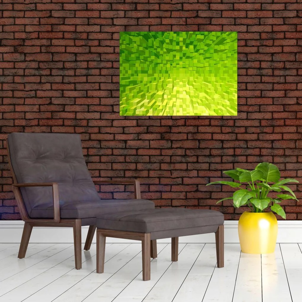 Obraz żółto-zielonych kostek (70x50 cm)