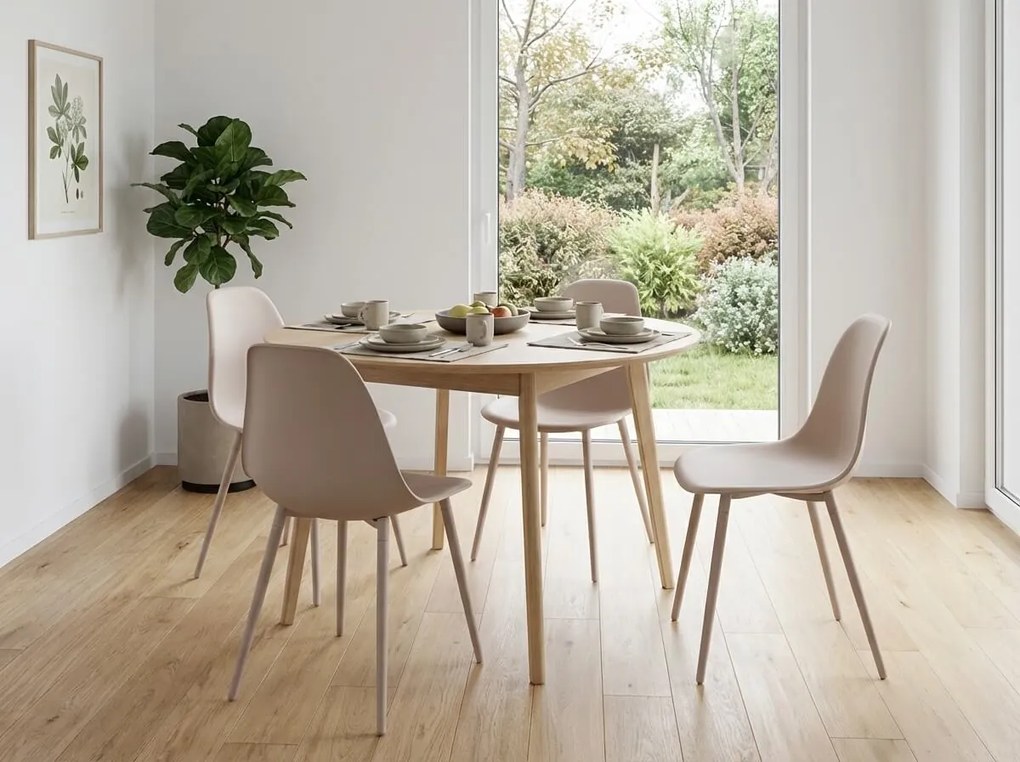 Krzesło do kuchni OSAKA plastikowe, beżowe