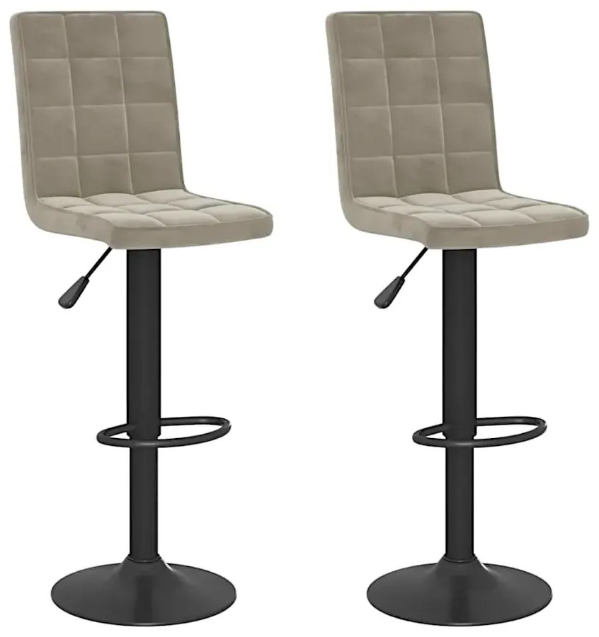 Zestaw dwóch jasnoszarych hokerów z oparciem A6-K23