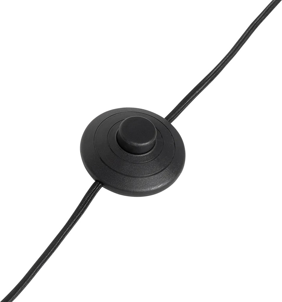 Orientalna lampa podłogowa bambusowa z czarnym - Yvonne