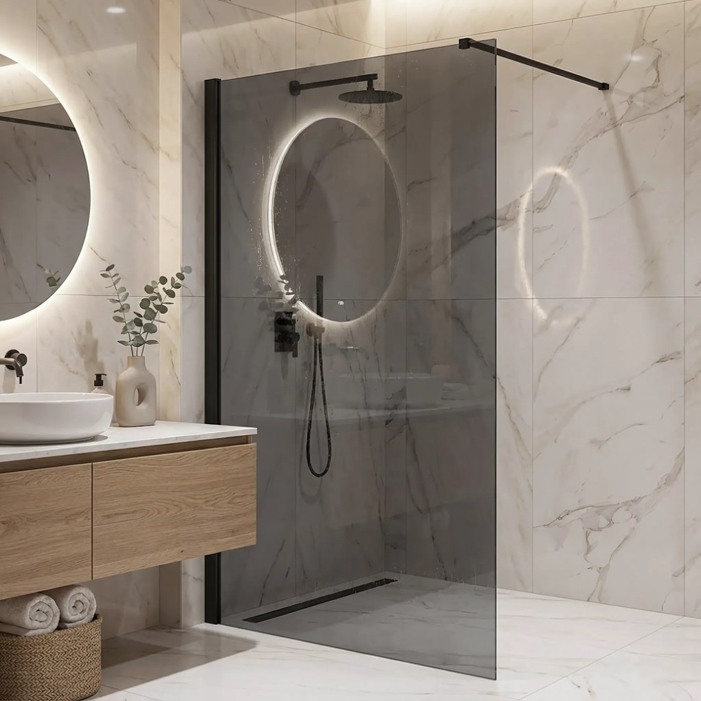 Kabina prysznicowa Walk-In Rea Flexi Grey / Black 130