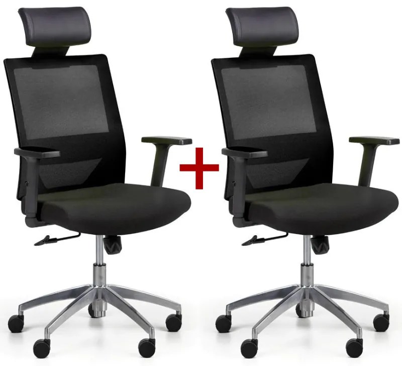 Krzesło biurowe WOLF II 1+1 GRATIS, czarny