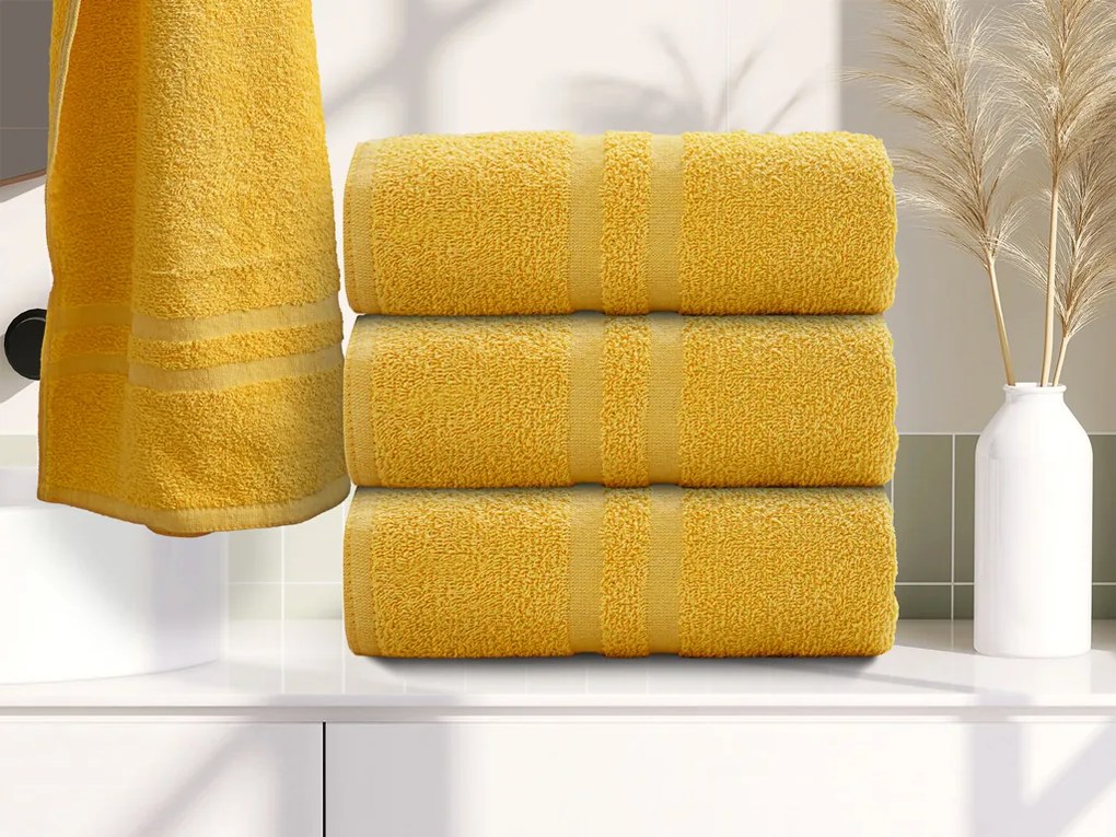 Ręcznik DUAL BASIC 50 x 100 cm żółty, 100% bawełna