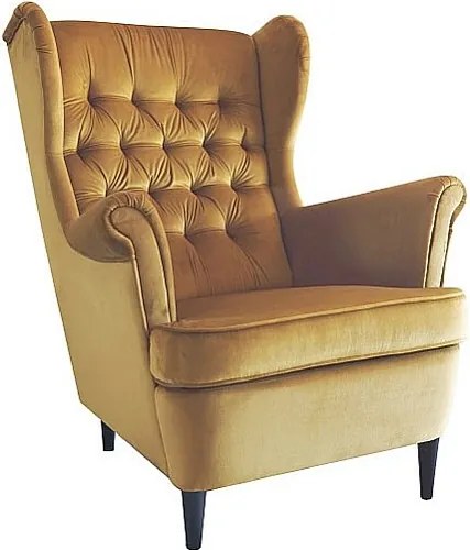 Fotel uszak HARRY VELVET curry