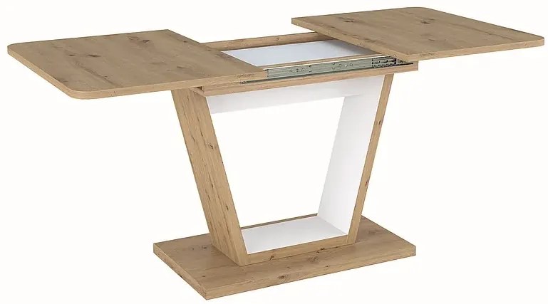 Stół rozkładany NIGEL 120(160)x80 dąb artisan/biały mat SIGNAL