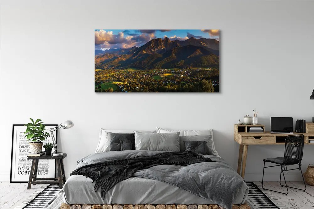 Obraz na płótnie Góry o Zachodzie Słońca