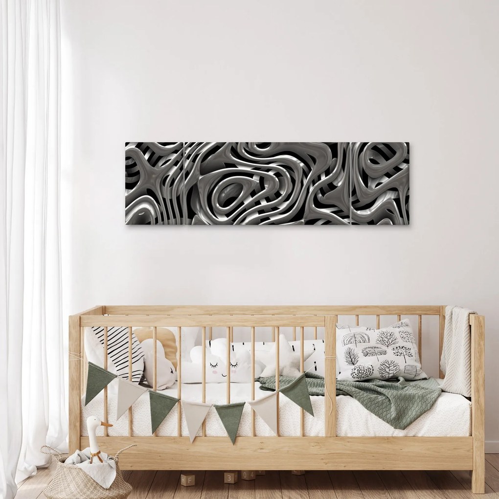 Obraz - Metaliczna abstrakcja (170x50 cm)