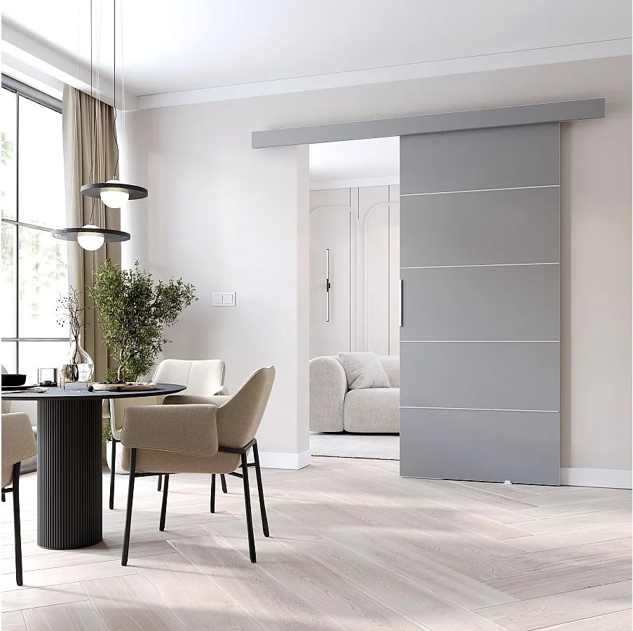MINIO go for it, Drzwi przesuwne wewnętrzne CLEAN B 96 cm  w kolorze szarym