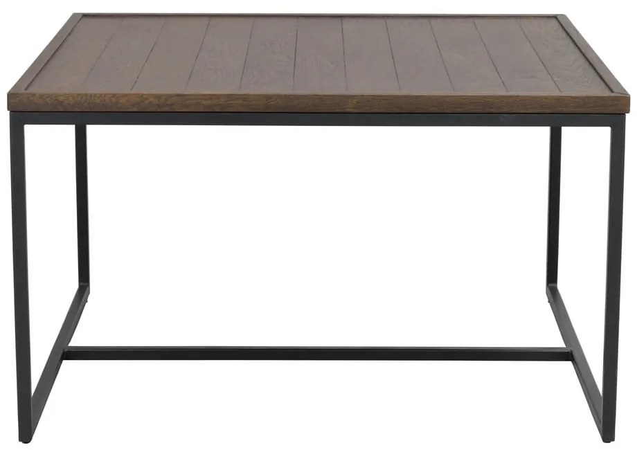 Ciemnobrązowy stolik z blatem z drewna dębowego ø 80 cm Deerfield – Rowico