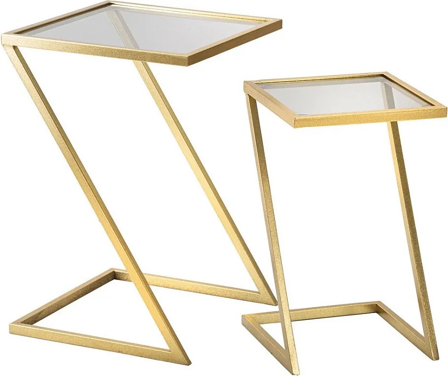 Zestaw Stolików Pomocniczych VKH562, Złoto, 40x40x60 cm, Kendra Home