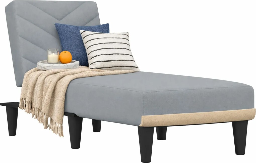 Jasnoszary rozkładany szezlong z funkcją spania A8-B48