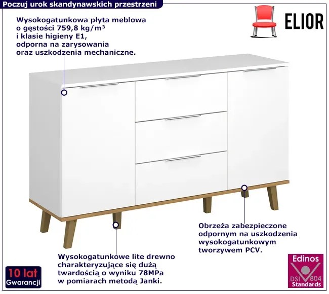 Biała skandynawska komoda E5-M00