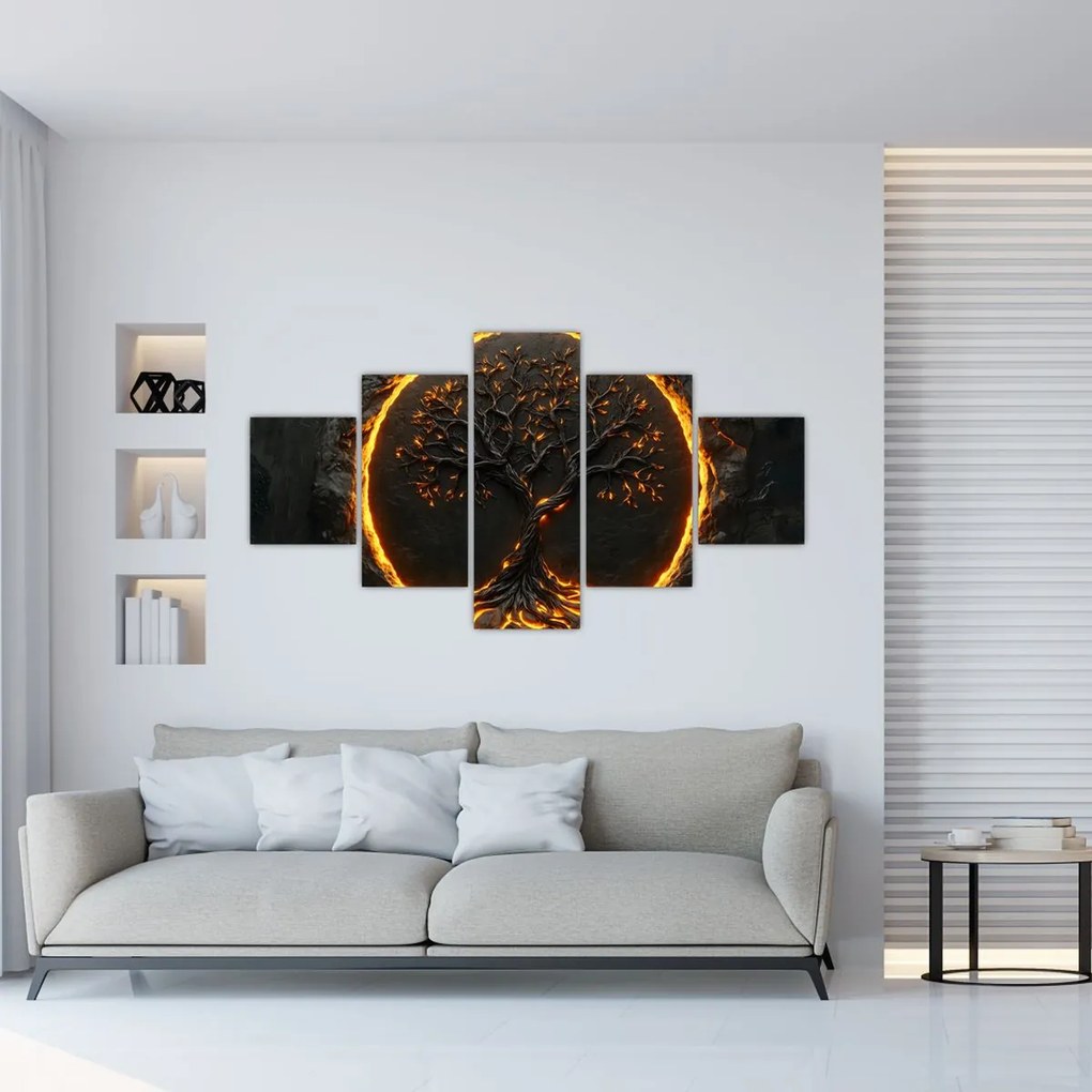 Obraz – Drzewo życia w lawie II. (125x70 cm)