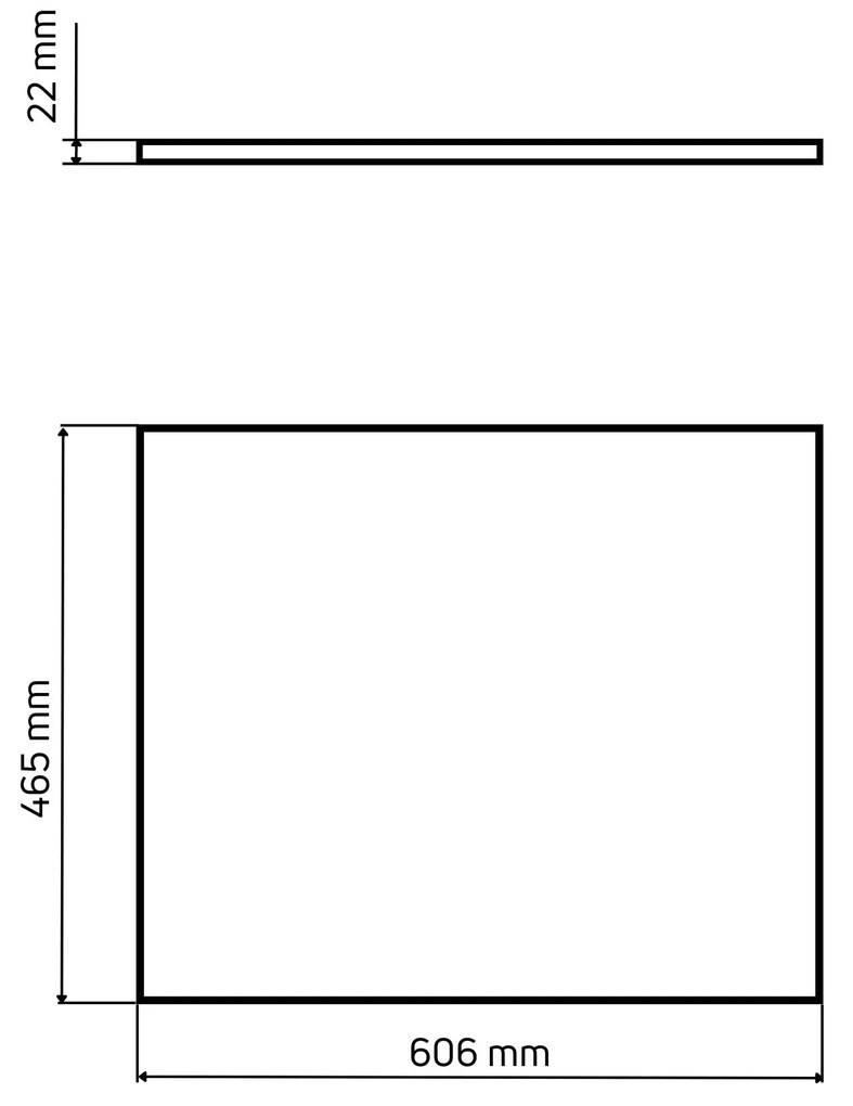 Blat do szafki czarny 60 x 46 cm ASTROS Black