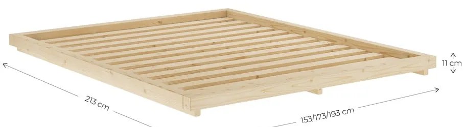 Naturalne łóżko dwuosobowe z litego drewna sosnowego ze stelażem 140x200 cm Dock – Karup Design