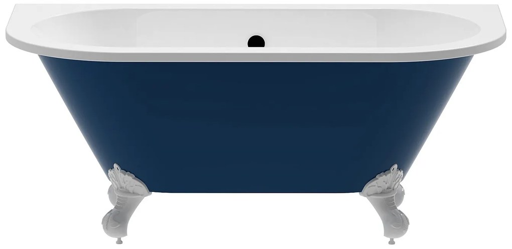 Wanna wolnostojąca przyścienna retro z nogami orle szpony - Niebieski z połyskiem - 154 l - 150 x 74 x 61 cm - BOLISA