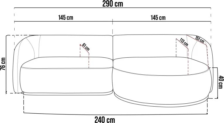 Narożnik NOBO Lewostronny system modułowy tkanina DressME 01 Biały