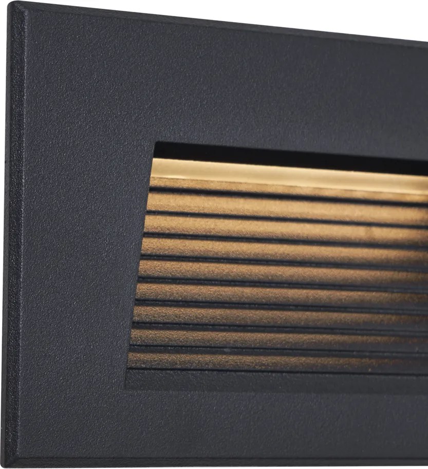 Zestaw 6 nowoczesnych wpuszczanych lamp ściennych czarnych 11,5 cm z LED IP65 - Trem