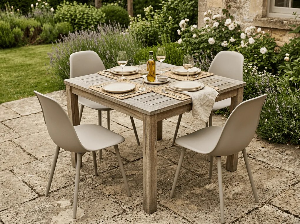 Krzesło do kuchni OSAKA plastikowe, szarobrązowe