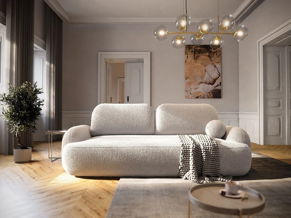 BEDANTE SOFA MOLLY z funkcją spania TERRA FROTTE 03 Beżowy z pojemnikiem na pościel, sofa do salonu, kanapa, sofa rozkładana, sofa z pojemnikiem, wersalka