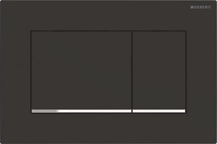 Geberit 115.883.14.1 - przycisk spłukujący Sigma30, 24,6 x 16,4 cm, czarny / chrom błyszczący